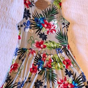 Tropical print maxi dress